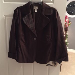 Chico’s brown cotton/nylon blazer- little sparkle